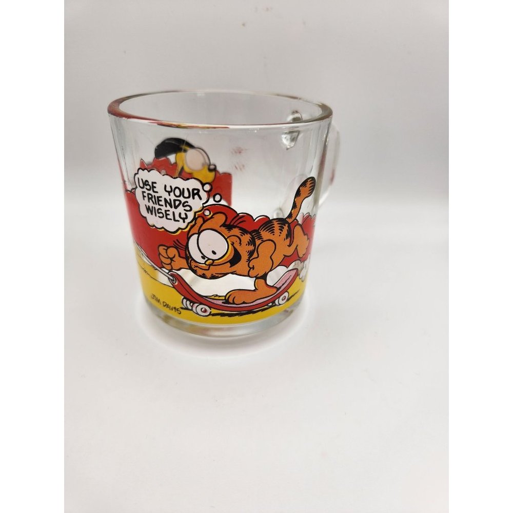 Vintage Garfield & Odie McDonald's Collectors Glass Mug 1978